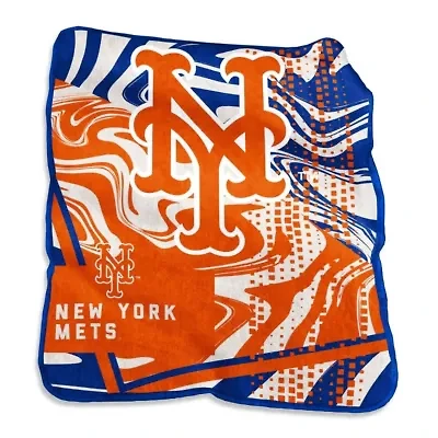 MLB New York Mets 50" x 60" Swirl Raschel Throw Blanket