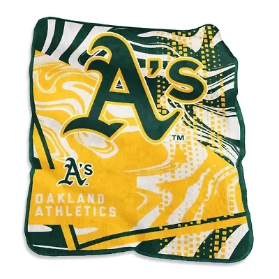 MLB Oakland Athletics 50" x 60" Swirl Raschel Throw Blanket