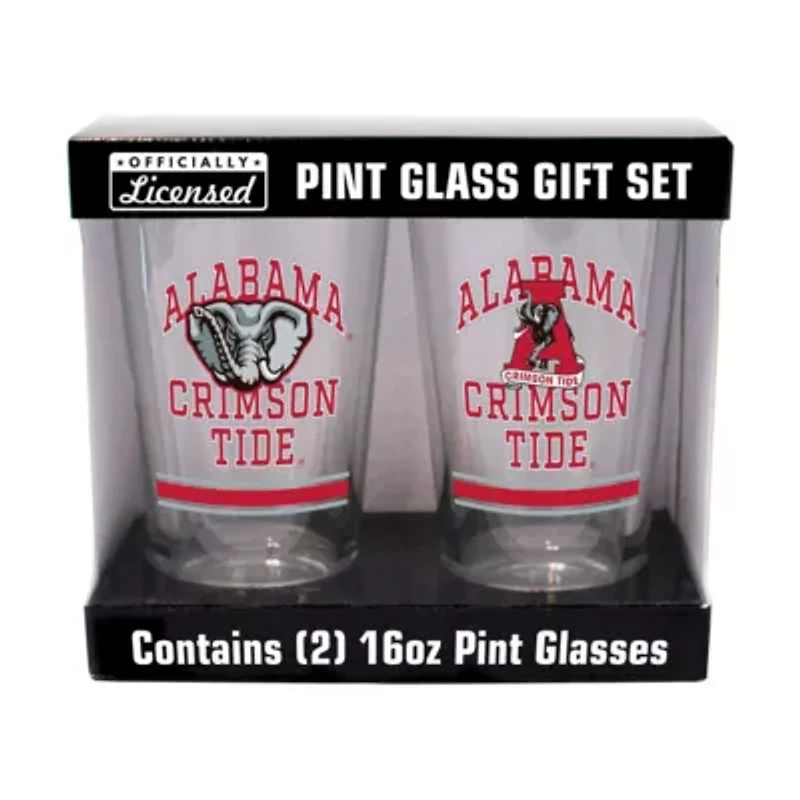Alabama Crimson Tide NCAA Alabama Tide 16oz. Pint Glass Two Pack