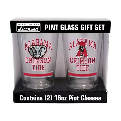 Alabama Crimson Tide NCAA Alabama Tide 16oz. Pint Glass Two Pack