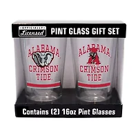 Alabama Crimson Tide NCAA Alabama Tide 16oz. Pint Glass Two Pack