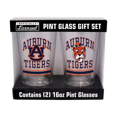 NCAA Auburn Tigers 16oz. Pint Glass Two Pack