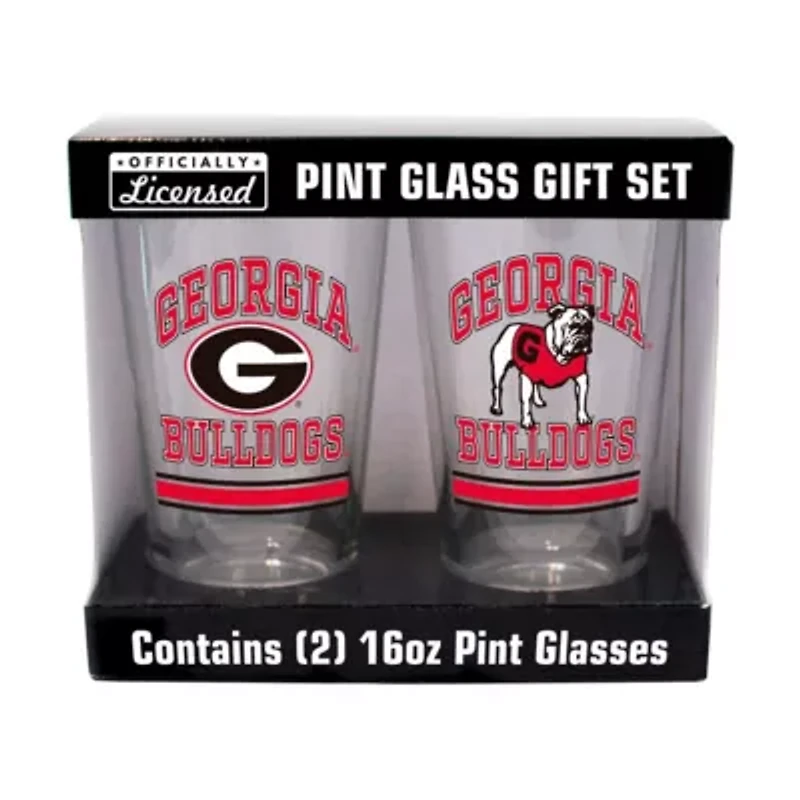 NCAA Georgia Bulldogs 16oz. Pint Glass Two Pack