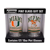 Miami (FL) Hurricanes NCAA Miami Hurricanes 16oz. Pint Glass Two Pack