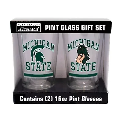 NCAA Michigan State Spartans 16oz. Pint Glass Two Pack