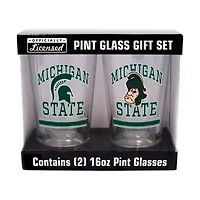 NCAA Michigan State Spartans 16oz. Pint Glass Two Pack