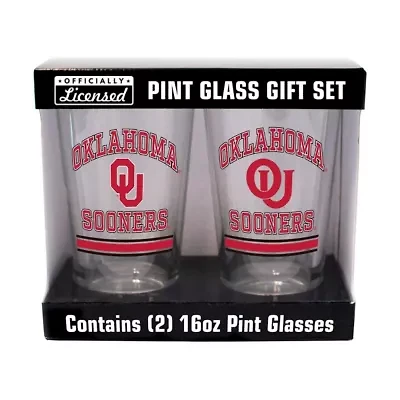 NCAA Oklahoma Sooners 16oz. Pint Glass Two Pack