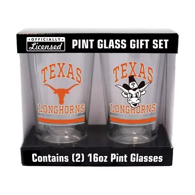 NCAA Texas Longhorns 16oz. Pint Glass Two Pack