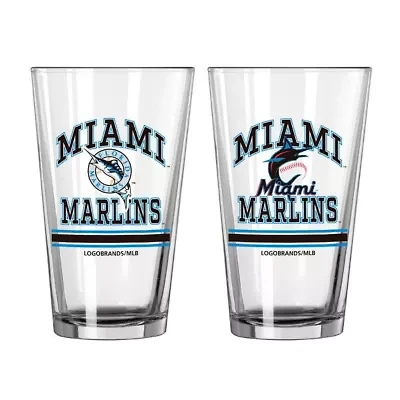 MLB Miami Marlins 16oz. Pint Glass Two Pack