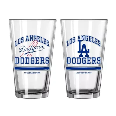 MLB Los Angeles Dodgers 16oz. Pint Glass Two Pack