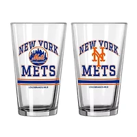 MLB New York Mets 16oz. Pint Glass Two Pack