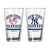 MLB New York Yankees 16oz. Pint Glass Two Pack