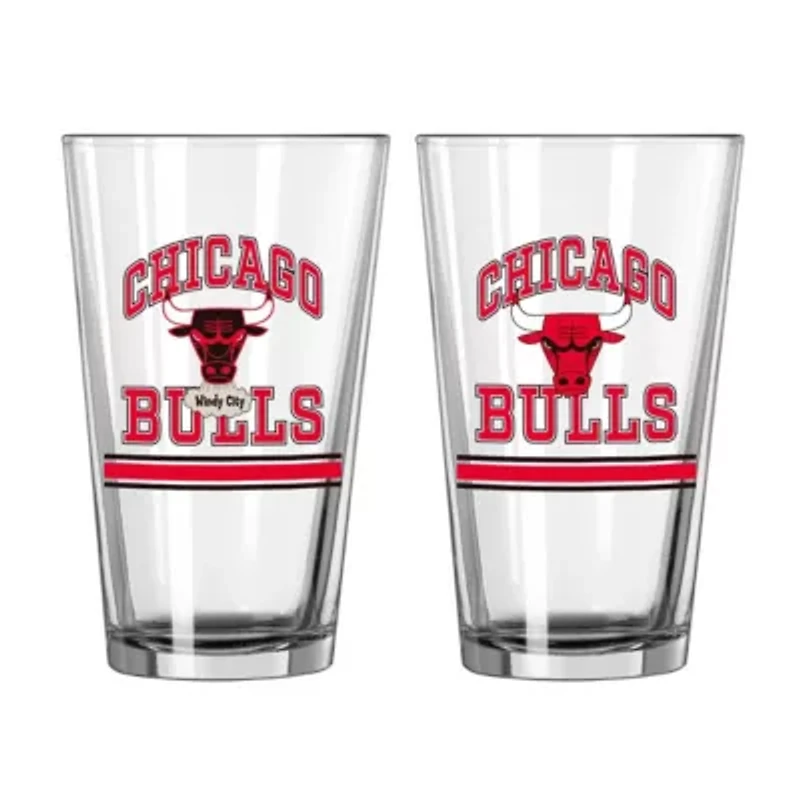 NBA Chicago Bulls 16oz. Pint Glass Two Pack