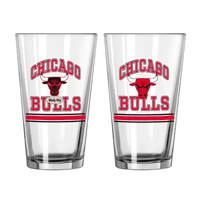 NBA Chicago Bulls 16oz. Pint Glass Two Pack