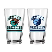 NBA Memphis Grizzlies 16oz. Pint Glass Two Pack