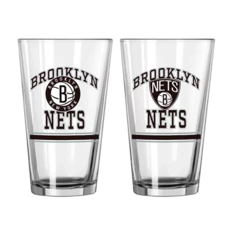 NBA Brooklyn Nets 16oz. Pint Glass Two Pack