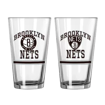 NBA Brooklyn Nets 16oz. Pint Glass Two Pack