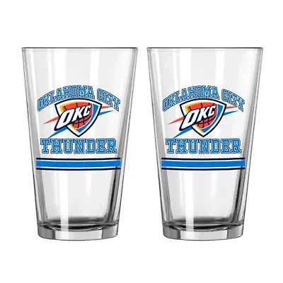 NBA Oklahoma City Thunder 16oz. Pint Glass Two Pack