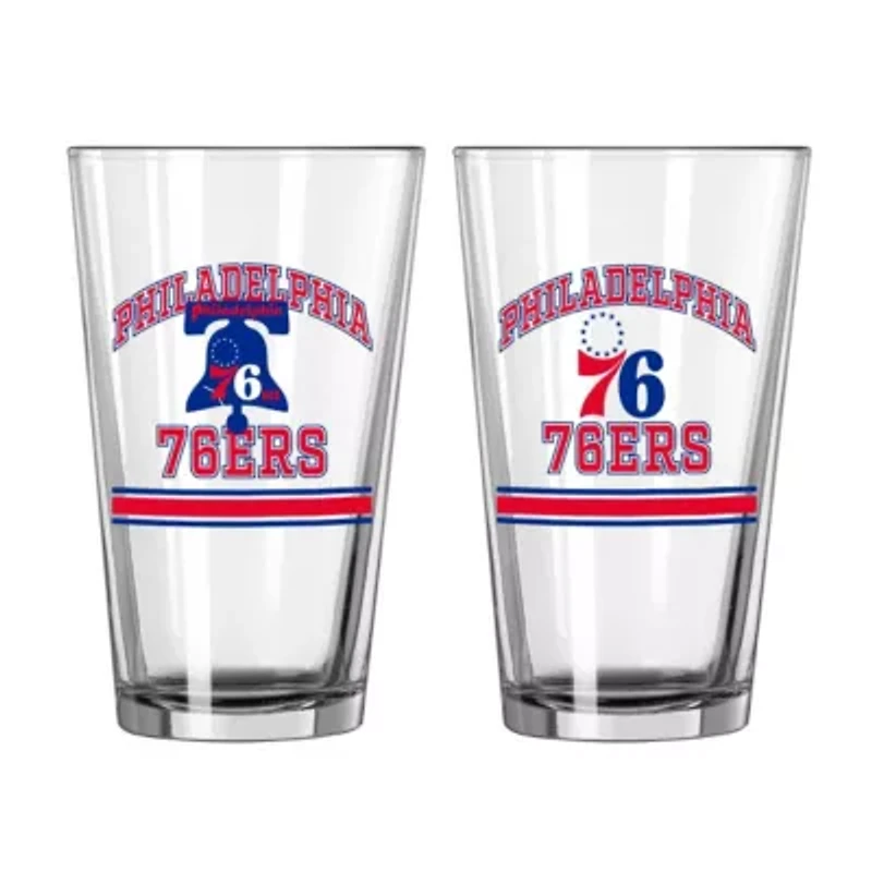 NBA Philadelphia 76ers 16oz. Pint Glass Two Pack