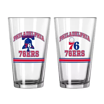 NBA Philadelphia 76ers 16oz. Pint Glass Two Pack