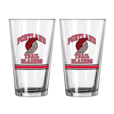 NBA Portland Trail Blazers 16oz. Pint Glass Two Pack