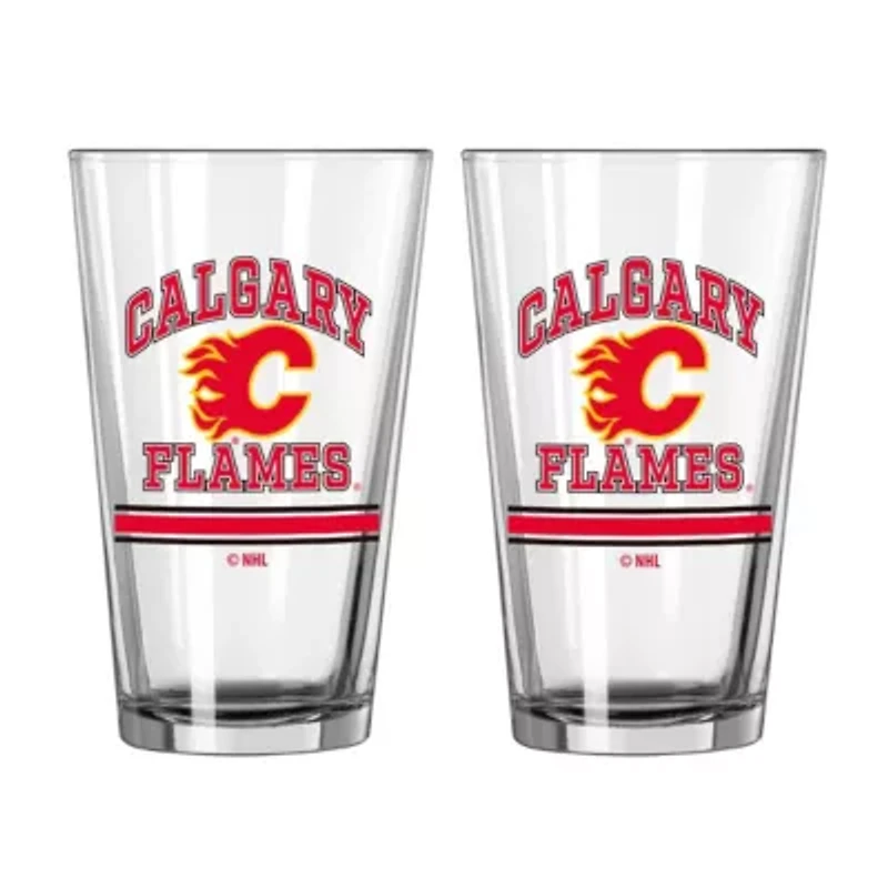 NHL Calgary Flames 16oz. Pint Glass Two Pack