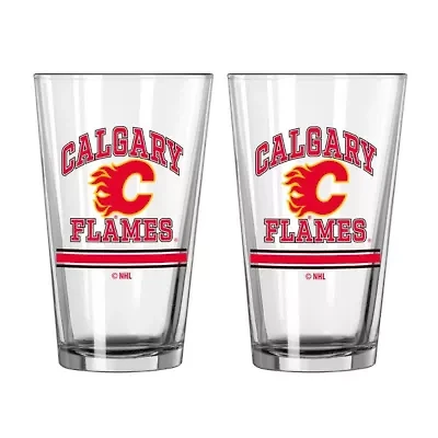 NHL Calgary Flames 16oz. Pint Glass Two Pack