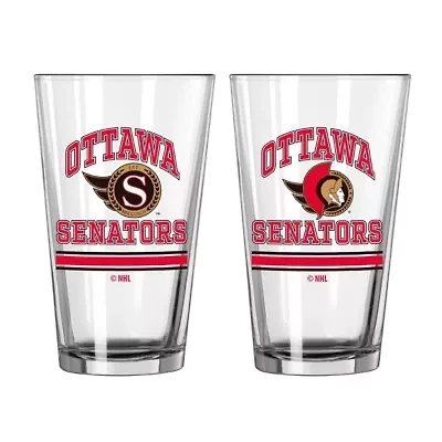 NHL Ottawa Senators 16oz. Pint Glass Two Pack