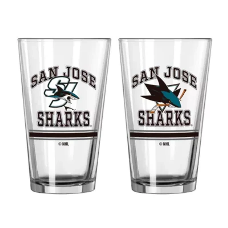 NHL San Jose Sharks 16oz. Pint Glass Two Pack