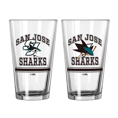 NHL San Jose Sharks 16oz. Pint Glass Two Pack