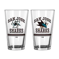 NHL San Jose Sharks 16oz. Pint Glass Two Pack