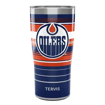 NHL Edmonton Oilers 20oz. Hype Stripes Stainless Tumbler