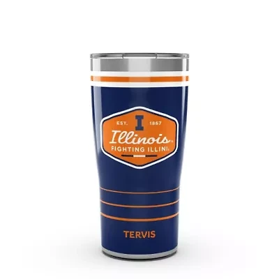 NCAA Illinois Fighting Illini 20oz. Vintage DuraPrint™️ Stainless Travel Tumbler