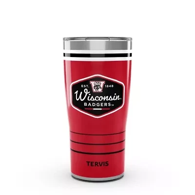 NCAA Wisconsin Badgers 20oz. Vintage DuraPrint™️ Stainless Travel Tumbler