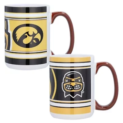 NCAA Iowa Hawkeyes 15oz. Home & Away 2-Pack Mug Set