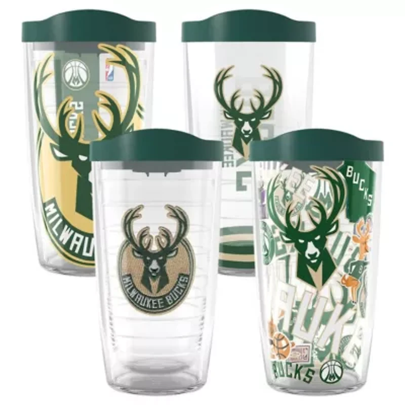 NBA Milwaukee Bucks Four-Pack 16oz. Classic Tumbler Set