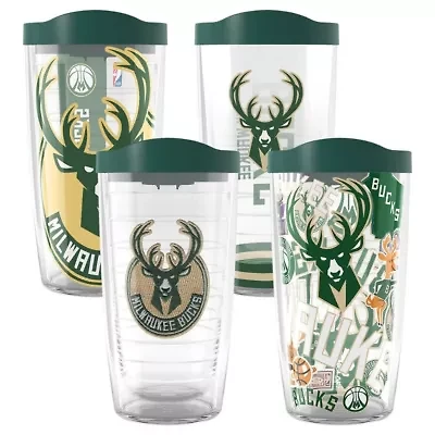NBA Milwaukee Bucks Four-Pack 16oz. Classic Tumbler Set