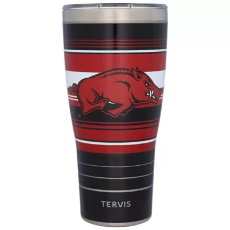 NCAA Arkansas Razorbacks 30oz. Hype Stripes Stainless Tumbler