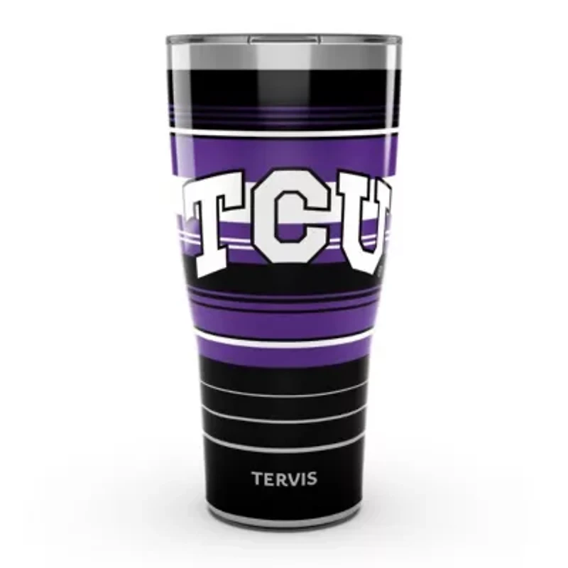 NCAA TCU Horned Frogs 30oz. Hype Stripes Stainless Tumbler