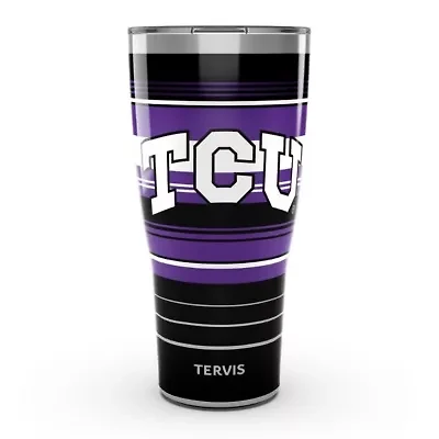 NCAA TCU Horned Frogs 30oz. Hype Stripes Stainless Tumbler