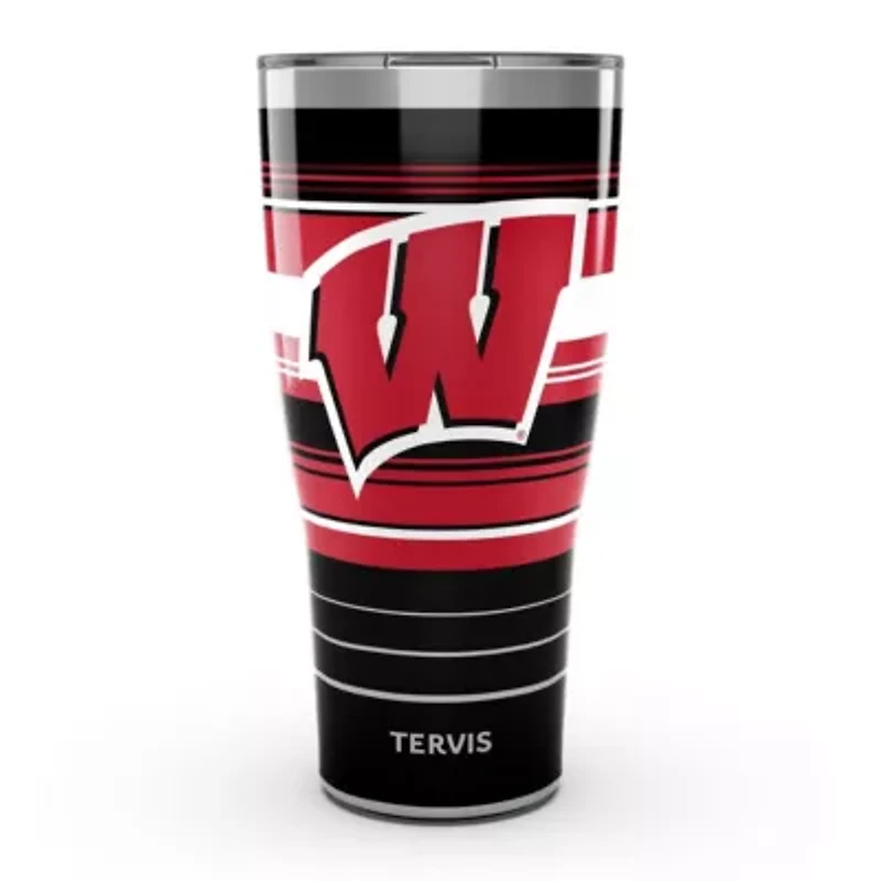 NCAA Wisconsin Badgers 30oz. Hype Stripes Stainless Tumbler