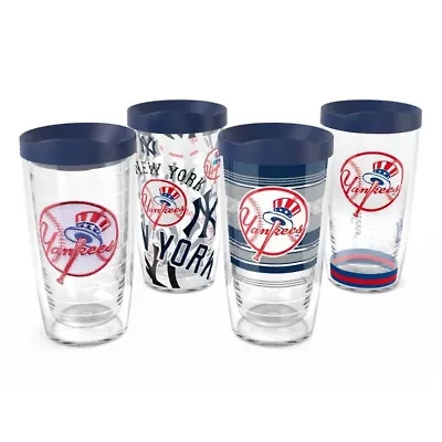 MLB New York Yankees Four-Pack 16oz. Classic Tumbler Set