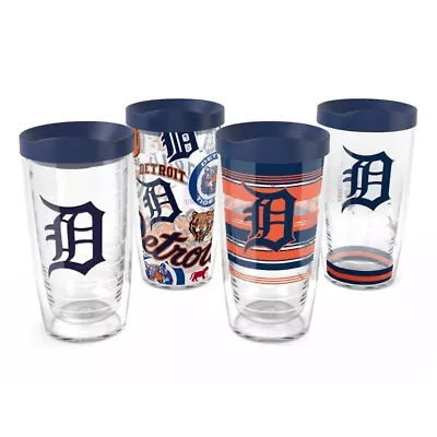 MLB Detroit Tigers Four-Pack 16oz. Classic Tumbler Set