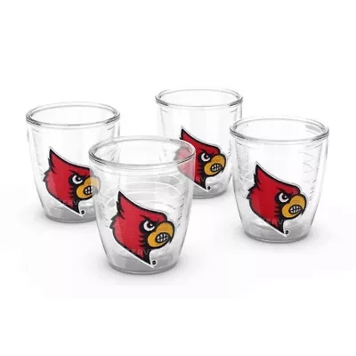 NCAA Louisville Cardinals 4-Pack 12oz. Emblem Tumbler Set