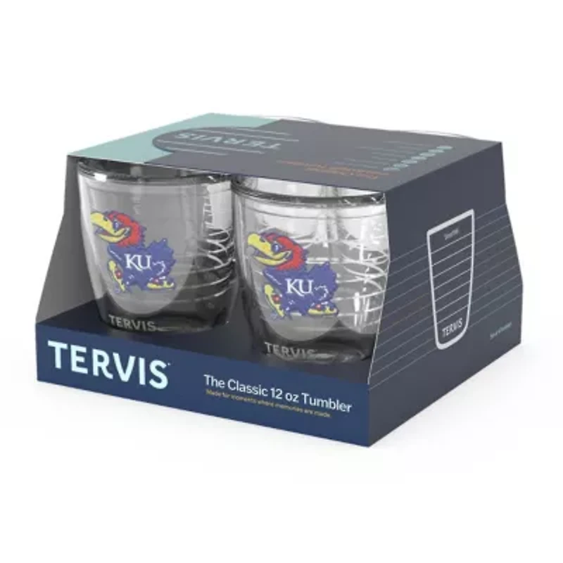 NCAA Kansas Jayhawks 4-Pack 12oz. Emblem Tumbler Set