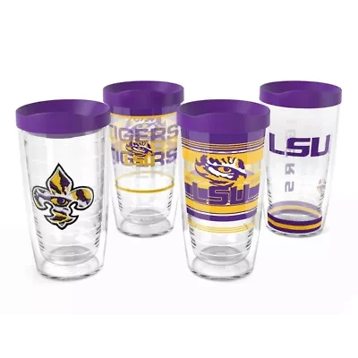 NCAA LSU Tigers Four-Pack 16oz. Classic Tumbler Set