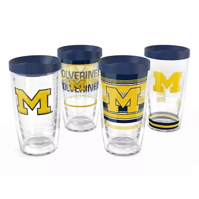 NCAA Michigan Wolverines Four-Pack 16oz. Classic Tumbler Set