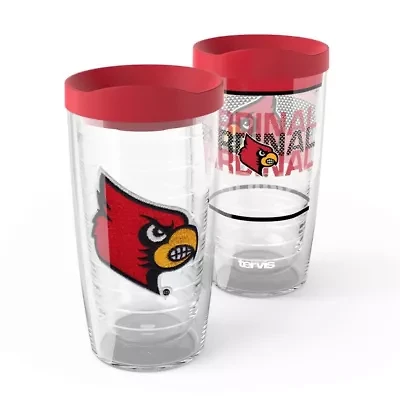 NCAA Louisville Cardinals 2-Pack 16oz. Competitor & Emblem Tumbler Set
