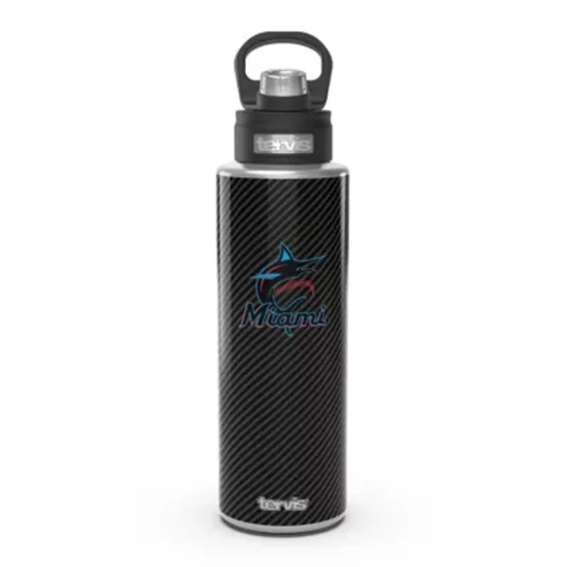MLB Miami Marlins 40oz. Carbon Fiber Wide Mouth Water Bottle