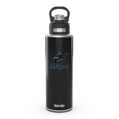 MLB Miami Marlins 40oz. Carbon Fiber Wide Mouth Water Bottle